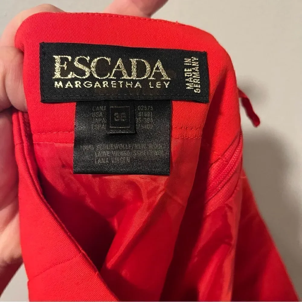 Escada Vintage Wool Skirt with Slit Size 38